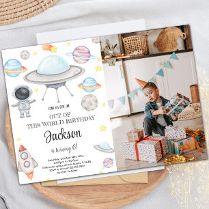 Outer Space Birthday Invitations with photo