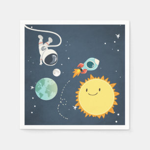 Outer Space Birthday Napkins Rocket Astronaut Ship