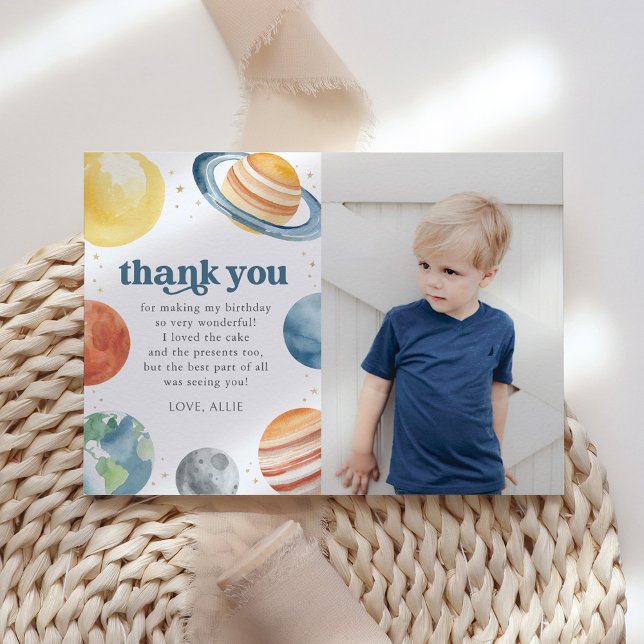 Outer Space Birthday Party Thank You Card (Creator Uploaded)