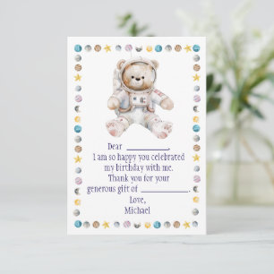 Outer Space Birthday Thank You Card