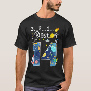 Outer Space Blast Off 14 Year Old 14th Birthday Pa T-Shirt