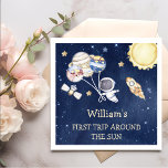 Outer Space Boy 1st Trip Around the Sun Birthday Napkin<br><div class="desc">Outer Space Boy 1st Trip Around the Sun Birthday Napkins</div>
