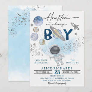 Outer Space Boy Baby Shower Galaxy Baby Shower Invitation