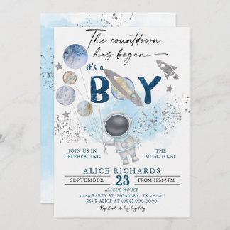 Outer Space Boy Baby Shower Galaxy Baby Shower Invitation