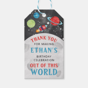 Outer Space Boy Birthday Favour Tag