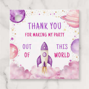 Outer Space Boy Birthday Thank You Favour Tags