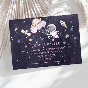 Outer Space Boys Baby Shower Diaper Raffle Ticket  Enclosure Card