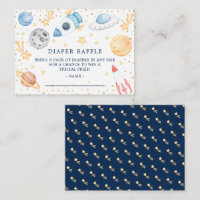 Outer Space Boys Baby Shower Diaper Raffle Ticket 
