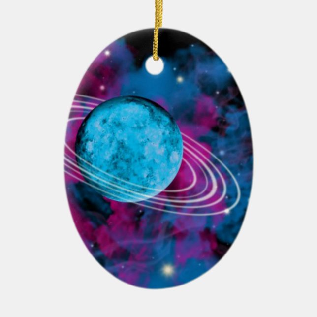 Outer Space Ceramic Ornament (Front)