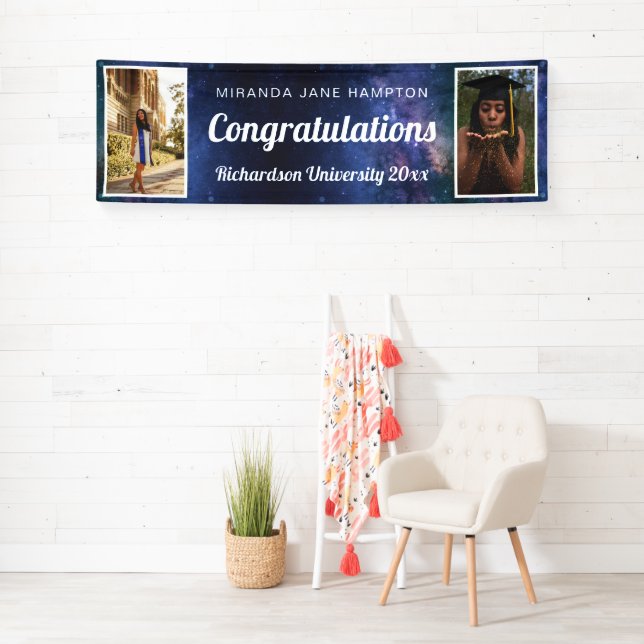 Outer Space Congratulations Graduation Photo Banner (Insitu)