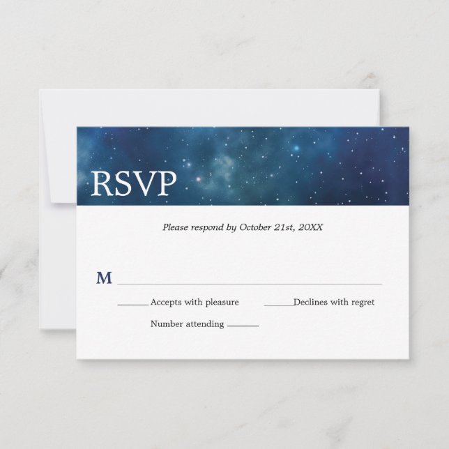 Outer Space Constellation Galaxy Bar Mitzvah RSVP (Front)