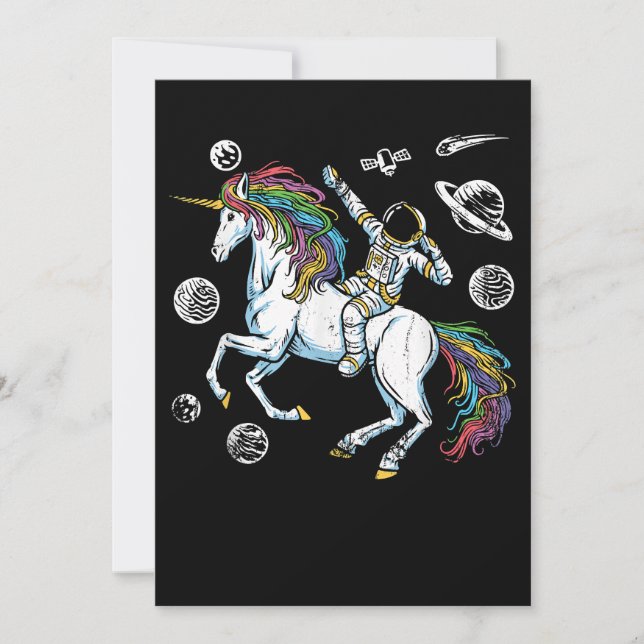 Outer Space Cosmonaut Fantasy Animal Unicorn Gift  Save The Date (Front)