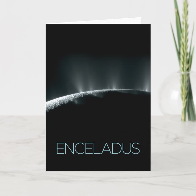 Outer Space, Cosmos, Solar System, Moon Enceladus Card (Front)