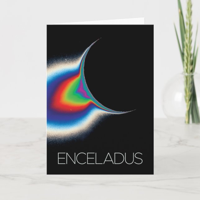 Outer Space, Cosmos, Solar System, Moon Enceladus Card (Front)