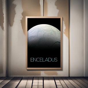 Outer Space, Cosmos, Solar System, Moon Enceladus Photo Print