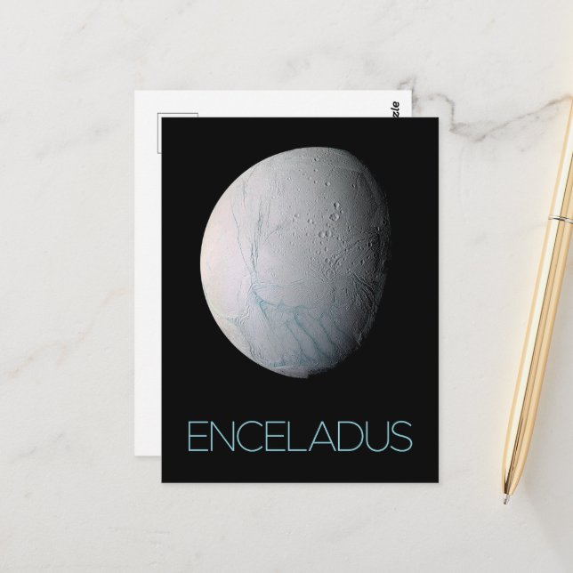 Outer Space, Cosmos, Solar System, Moon Enceladus Postcard (Front/Back In Situ)