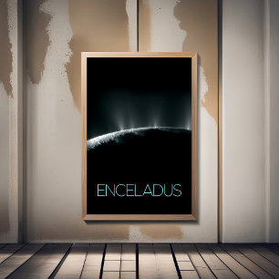 Outer Space, Cosmos, Solar System, Moon Enceladus Poster