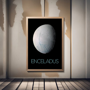 Outer Space, Cosmos, Solar System, Moon Enceladus Poster