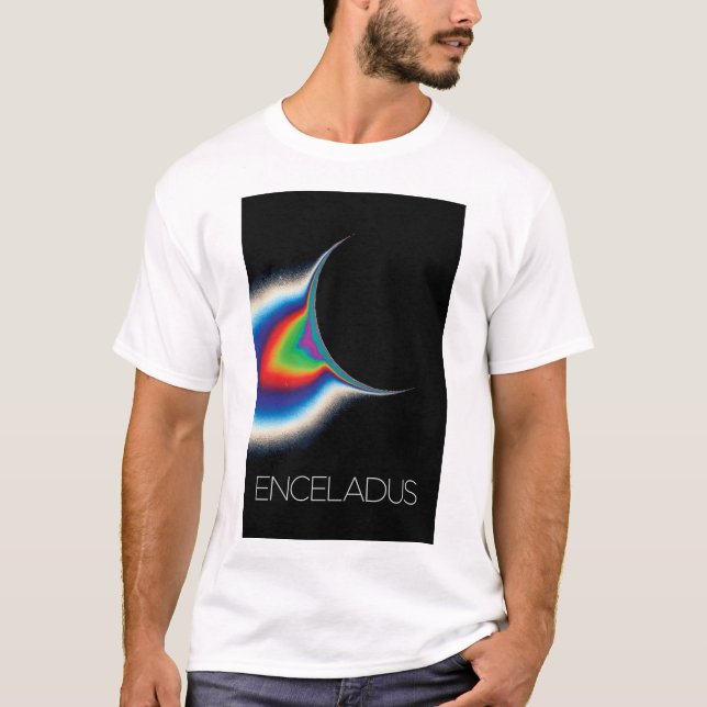 Outer Space, Cosmos, Solar System, Moon Enceladus T-Shirt (Front)