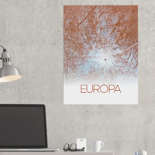 Outer Space, Cosmos, Solar System, Moon Europa Foil Prints