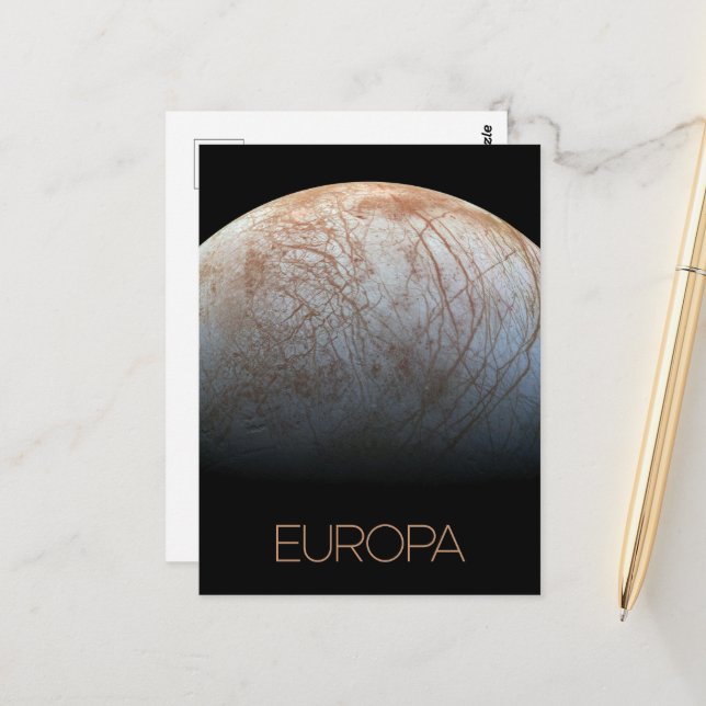 Outer Space, Cosmos, Solar System, Moon Europa Postcard (Front/Back In Situ)