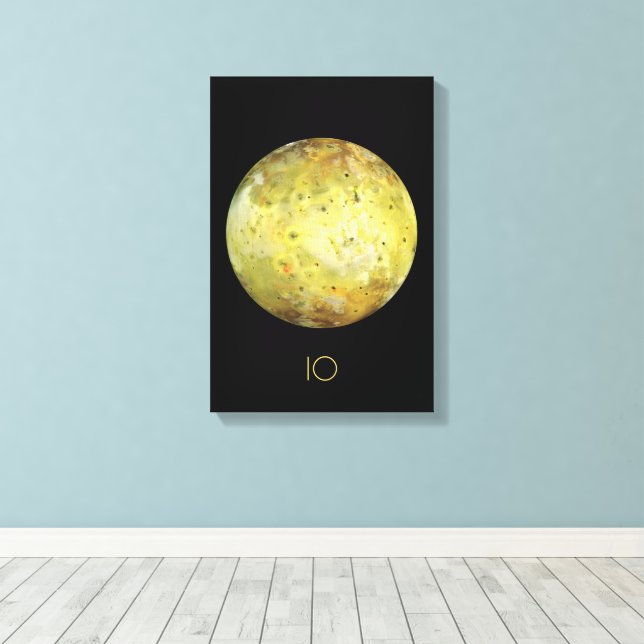 Outer Space, Cosmos, Solar System, Moon IO Canvas Print (Insitu(Wood Floor))