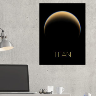 Outer Space, Cosmos, Solar System, Moon Titan Foil Prints