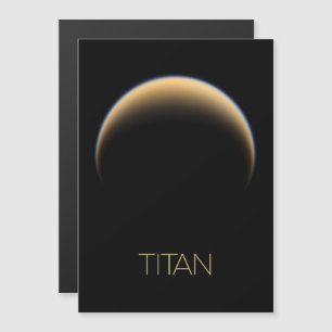 Outer Space, Cosmos, Solar System, Moon Titan Magnetic Invitation