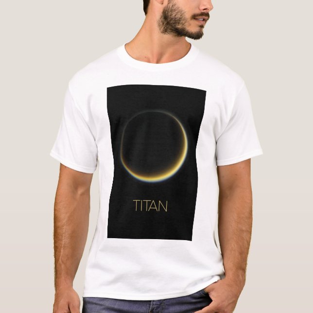 Outer Space, Cosmos, Solar System, Moon Titan T-Shirt (Front)