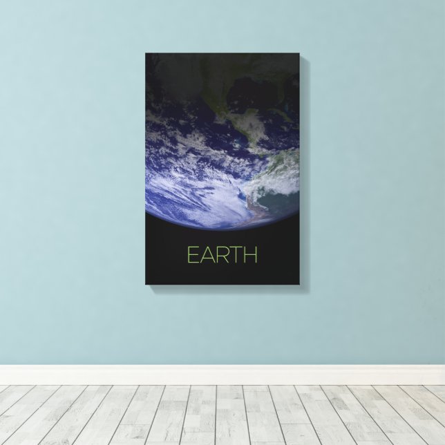 Outer Space, Cosmos, Solar System, Planet Earth Canvas Print (Insitu(Wood Floor))