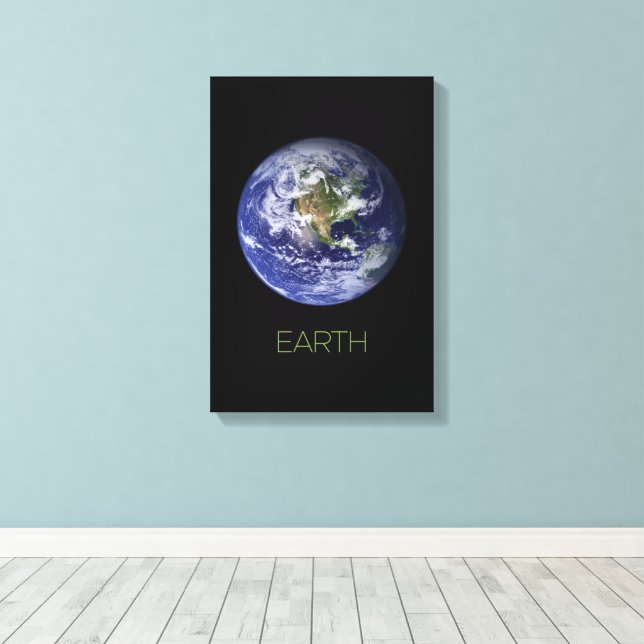 Outer Space, Cosmos, Solar System, Planet Earth Canvas Print (Insitu(Wood Floor))