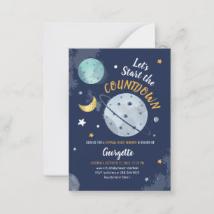 Outer Space Countdown Virtual Baby Shower Card