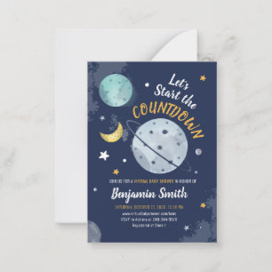 Outer Space Countdown Virtual Baby Shower Invitati Card