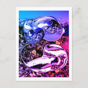 Outer space debris art postcard