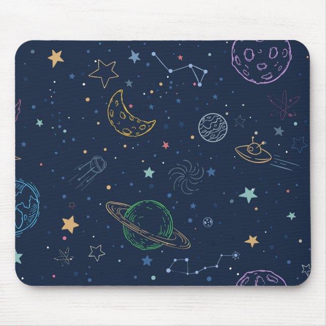 Outer space elements pattern mouse pad (Front)