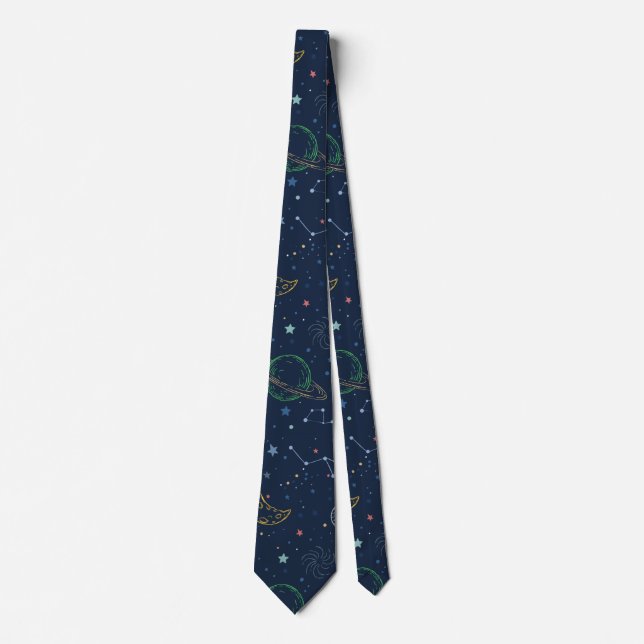 Outer space elements pattern tie (Front)