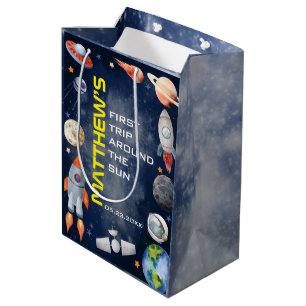 Outer Space First Birthday Medium Gift Bag
