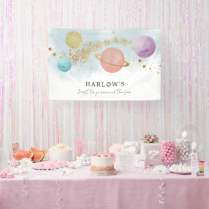 Outer Space First trip around the sun Birthday  Banner