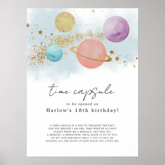 Outer Space First trip around the sun Time Capsule Poster (Front)