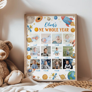 Outer Space First Year Photo Milestone Sign
