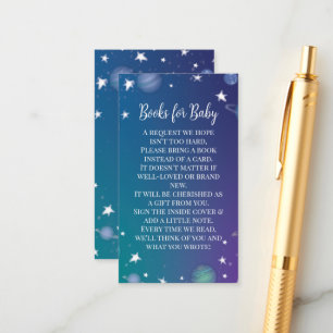 Outer Space Galaxy Baby Shower Books for Baby Enclosure Card