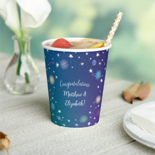 Outer Space Galaxy Baby Shower Paper Cups