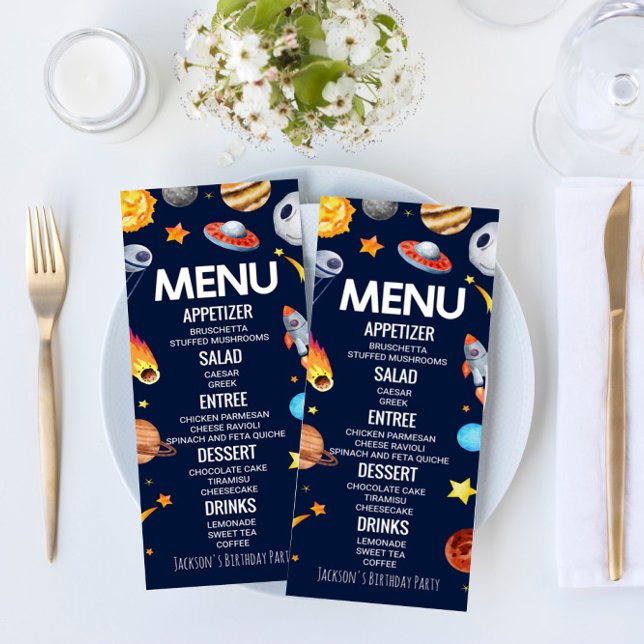 Outer Space Galaxy Birthday Party Food Menu (Creator Uploaded)