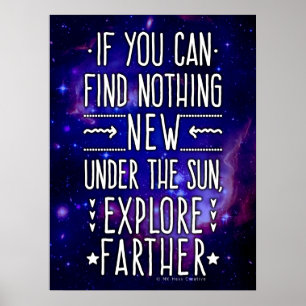 Outer Space Galaxy / Nebula with Exploration Words Poster