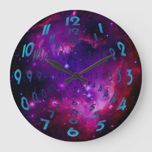 Outer Space Galaxy / Nebula Wormhole Numbers Large Clock