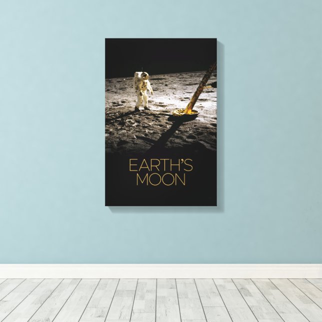 Outer Space, Galaxy, Solar System, Earth's Moon Canvas Print (Insitu(Wood Floor))