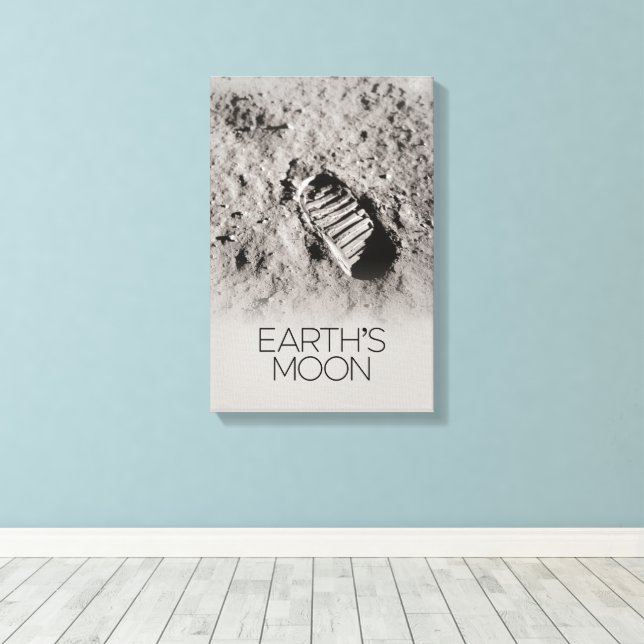 Outer Space, Galaxy, Solar System, Earth's Moon Canvas Print (Insitu(Wood Floor))