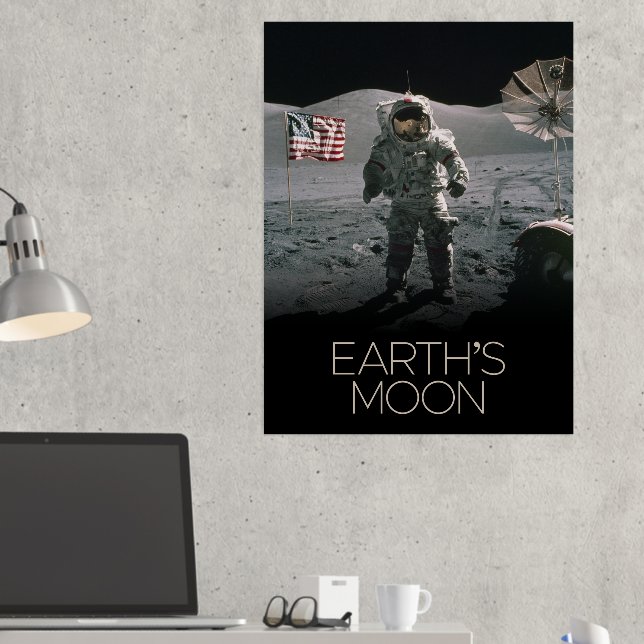 Outer Space, Galaxy, Solar System, Earth's Moon Foil Prints (In Situ (Desk 2))