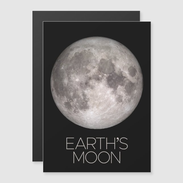 Outer Space, Galaxy, Solar System, Earth's Moon Magnetic Invitation (Front/Back)