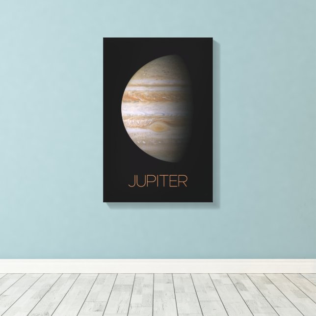 Outer Space, Galaxy, Solar System, Planet Jupiter Canvas Print (Insitu(Wood Floor))